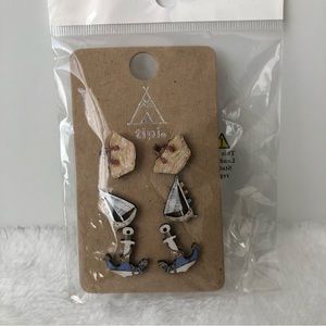 Tipi Beach Wooden Earring Set, NWOT